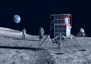 民間月面探査プログラムHAKUTO-Rのランダー、水の電気分解装置(ランダー右上赤枠内・イメージ) ※HAKUTO-Rプログラム後、2020年代後半のイメージ