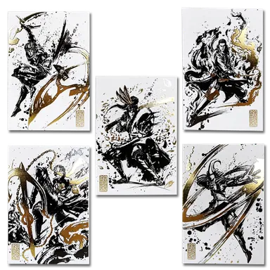 墨絵金箔ポストカード