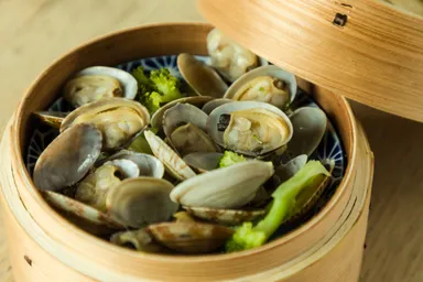 中華風あさりせいろ蒸し
