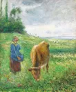 カミーユ・ピサロ《ポントワーズ丘陵、牛飼いの少女》1882年　諸橋近代美術館蔵