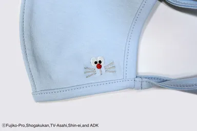 ドラえもんお顔刺繍入りマスクUP