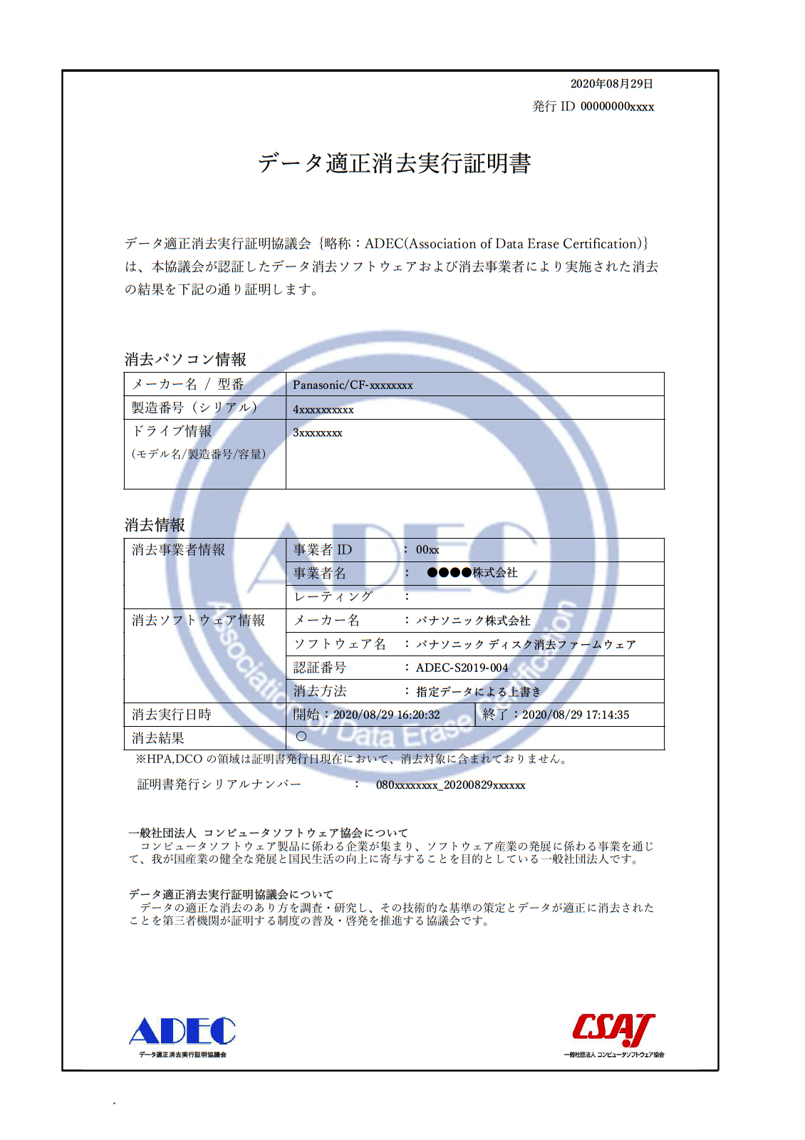 パソコン内蔵の遠隔消去プログラムとして初めて※1、ADECのデータ適正消去実行証明書を実現※2 ワンビ「TRUST DELETE Biz  パナソニック版 Plus/Wi-Fi」発売｜ワンビ株式会社のプレスリリース
