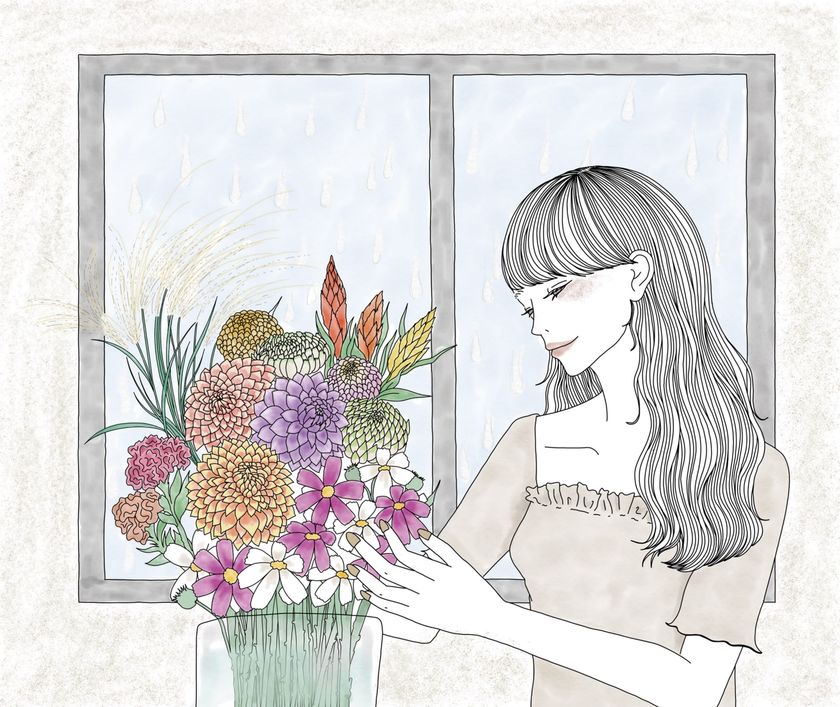 2020年の秋の夜長は、ほんのり甘酸っぱく
ライター“夏生さえり”と
イラストレーター“Shiho”がコラボレーションした
秋におすすめの花の花言葉をテーマに展開する
5人の女性が登場する、ネット短編小説「雨のち花」
日比谷花壇の特設サイトで9月1日(火)から
全5話を5週連続配信
配信日と合わせ、日比谷花壇の店舗で、
秋の旬の花フェアを開催