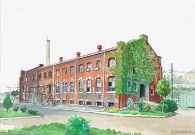 赤レンガづくりのボイラー工場