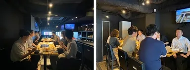 店内のプロジェクターを使って会議もできます