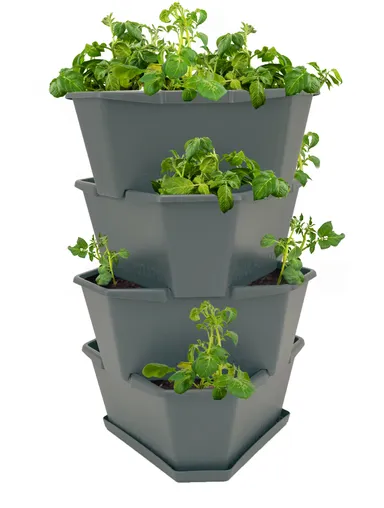 ポールポテト　プラスチック　グレイ4段