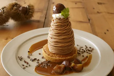 「パティシエ特製 和栗のモンブランタルト」セット1,200円(税別)