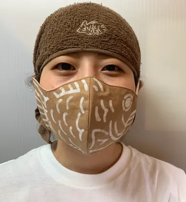 【参考】たいやきマスク 大人用(白色柄)