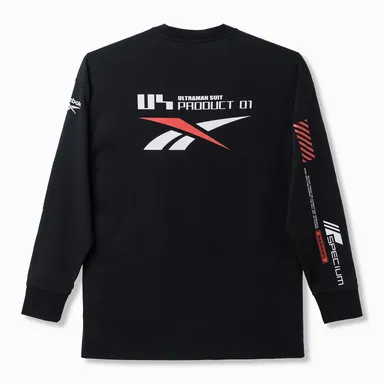 Reebok × ULTRAMAN Long sleeveTEE (黒／背面)