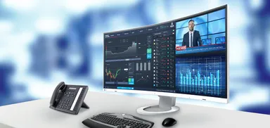 湾曲した37.5型横長大画面が仕事の生産性を高める