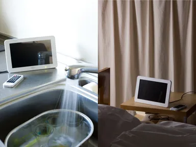 キッチンや寝室でテレビ