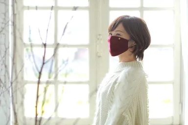 カシミヤ＆シルクマスク　ボルドー(オリジナルマスクピアス別売)