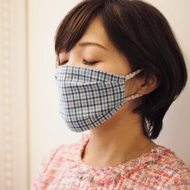 カシミヤ＆シルクマスク　チェック2