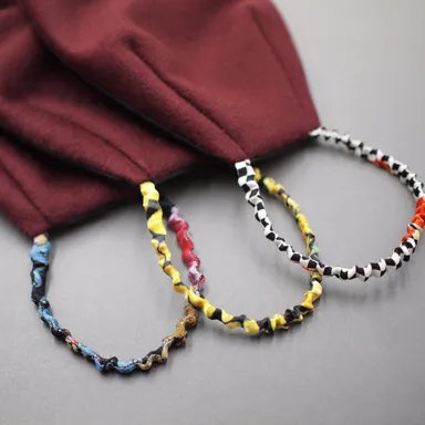 カシミヤ＆シルクマスク　ボルドー3　ゴム紐バリエーション