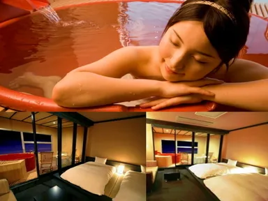 源泉かけ流し♪海の見える信楽焼・半露天風呂付客室