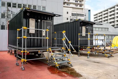 レスキューホテル設置の様子(6月23日千代田区)