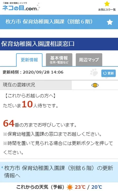 「ネコの目.com」Webサイト画面
