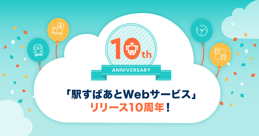 駅すぱあとのAPIがサービスリリース10周年！
記念サイト開設&アクセスキープレゼント企画を開催