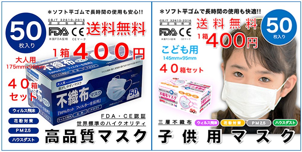 独特の上品 ① 不織布マスク 50枚入り 40箱セット - www.ehrenamt