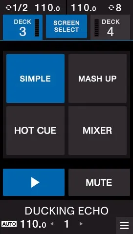 2ch DJミキサーで最大4トラックのマッシュアップ演奏が可能な業界初　DECK3/4コントロール