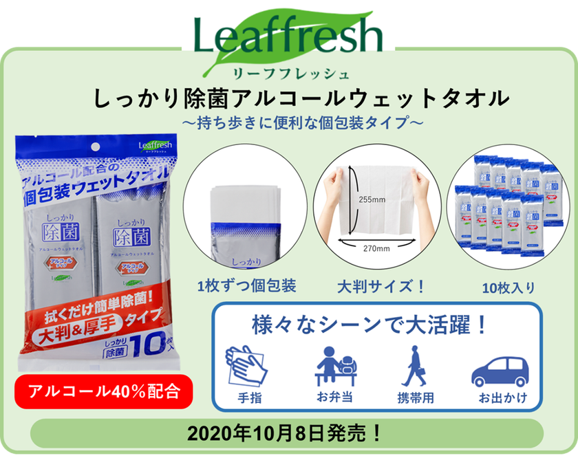 Go To キャンペーンの必需品！
「しっかり除菌アルコールウェットタオル」10月8日に新発売！