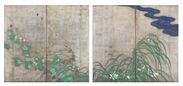 重要文化財　夏秋草図屏風　酒井抱一筆　江戸時代・19世紀　東京国立博物館蔵
