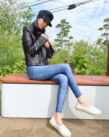 デニムライク レギンス　着用イメージ4