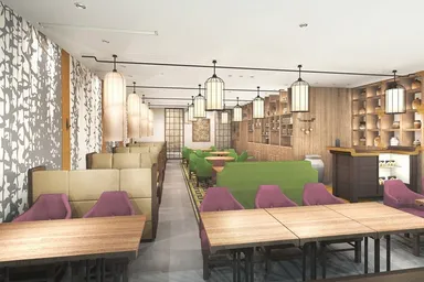 はんなり京風チャイナカフェにマッチした店内