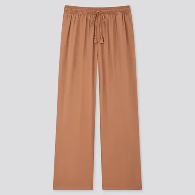 サテンドレープストレートパンツ