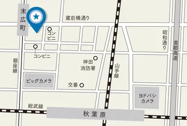 『Live Streamer’s Guild秋葉原本部』所在地マップ