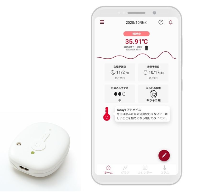 女性特有の温度リズムを自動計測するヘルスケアIoTサービス
「わたしの温度」をクラウドファンディングで先行販売