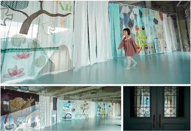 一枚一枚、手縫いのパッチワークで表現された高松の光景