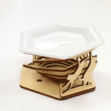 猫様用お食事台　陶器皿