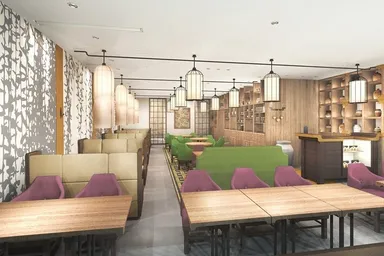 はんなり京風チャイナカフェにマッチした店内