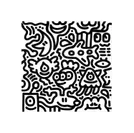 Mr.Doodle「Black & White #18」キャンバス・アクリル　100.0×100.0cm　落札予想価格300～400万円