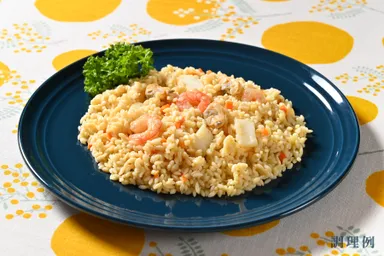 調理例 糖質制限シーフードピラフ