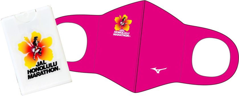 感染症対策にも使える
JALホノルルマラソンオリジナルグッズ第2弾
オリジナル ミズノマウスカバー&カード型除菌スプレー
11月6日から販売開始!