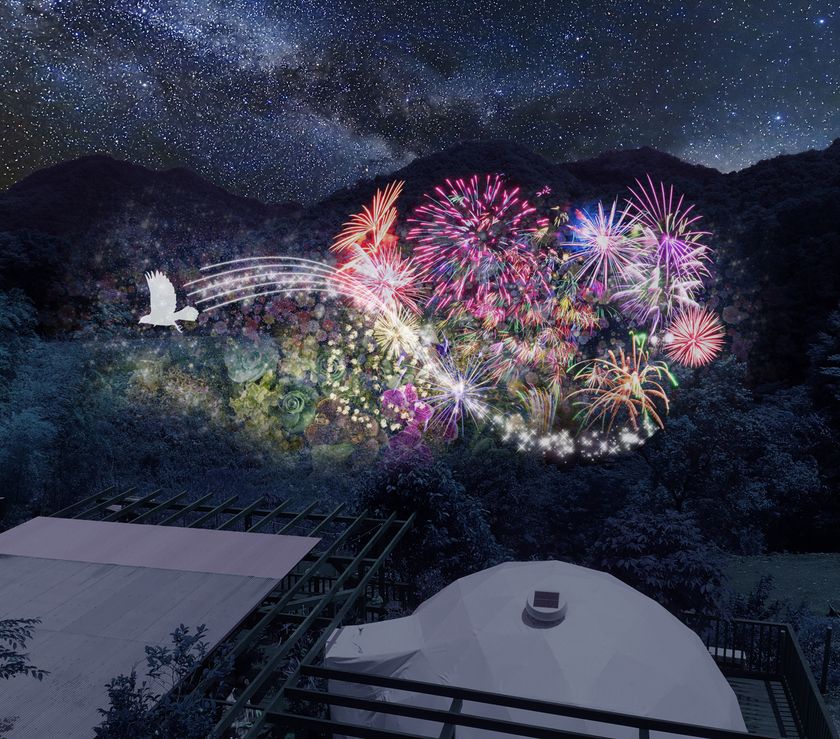 日比谷花壇の”STAY” 
「里楽巣FUJINO (リラックスふじの)」
クリスマスナイト特別宿泊プラン
「夜空に浮かぶプロジェクションムービー
“トリップアート”」 
〜2020年11月1日（日）予約受付開始〜
