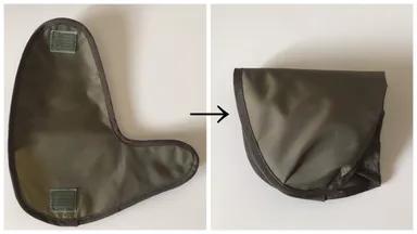 汚れた面を内側に折りたたみ可能