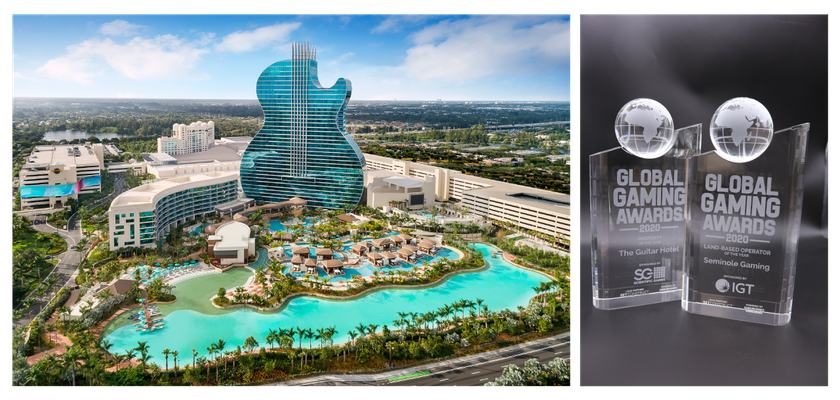 【祝 最優秀賞2冠達成】
セミノール・ハードロック及びギター・ホテルが
グローバル・ゲーミング・アワーズ2020の2部門にて
最優秀賞を受賞！