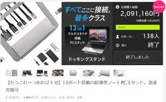 withコロナ時代、テレワークを強力にサポートする13ポート搭載の超薄型ノートPCスタンド　2020年11月27日(金)までMachi-yaクラウドファンディングにて販売中！