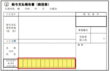 給与支払報告書【給与支払報告書の入力業務】