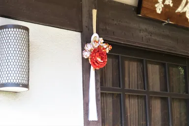 長結び白金水引に赤牡丹