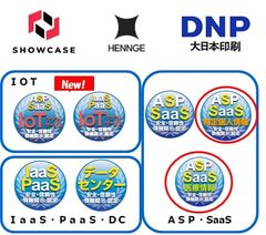 図　新規認定会社ロゴとクラウドサービス安全・信頼性情報開示認定制度認定マーク