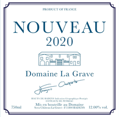 ラ・グラーヴ・ヌーヴォー 白 2020　ラベル