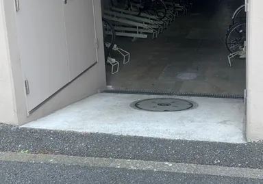 浸水の可能性のある駐輪場