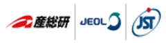 国立研究開発法人 産業技術総合研究所、日本電子株式会社、国立研究開発法人　科学技術振興機構(JST)のロゴ