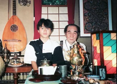 CD制作者 出口寛泰(15歳時)と作曲家 伊福部昭