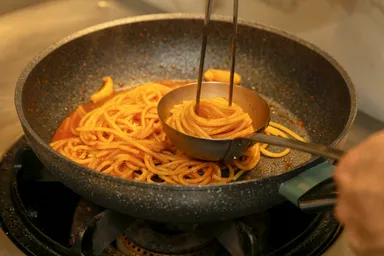 洗いにくいトマトソースも時短洗浄