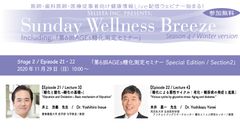 《アンチエイジング・予防医療情報 無料Live配信Zoomウェビナー！》『Sunday Wellness Breeze / 第6回AGEs糖化測定セミナー Stage2』2020年11月29日(日)朝10時～開催！